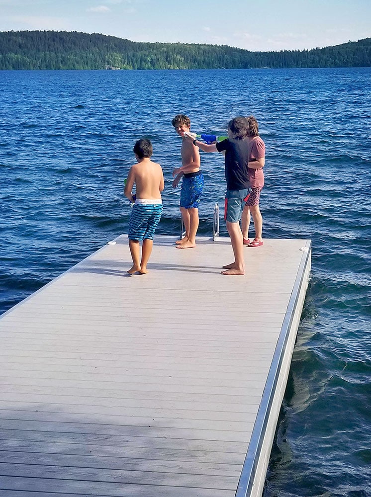 Boys on dock